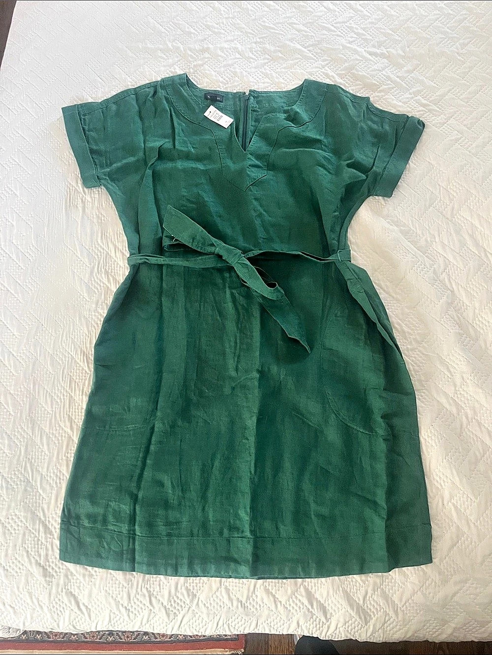 NWT Talbots dress in 100% linen Green